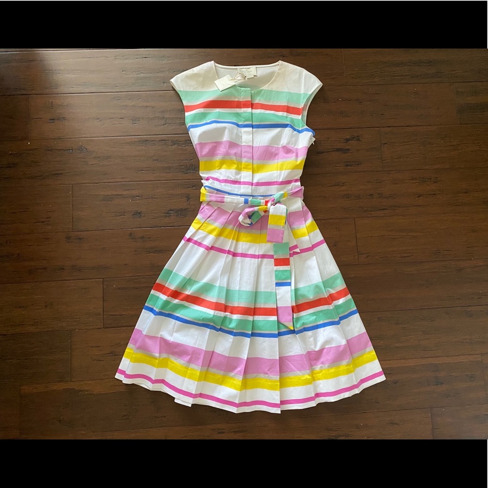 kate spade multi cape stripe shirt dress